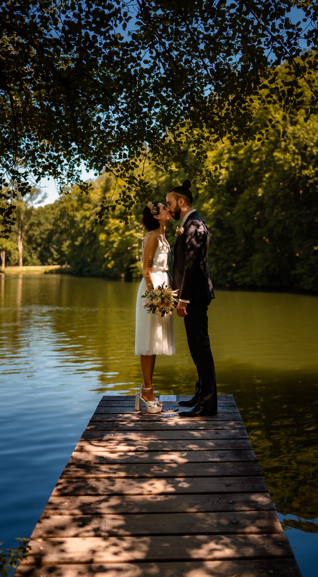 Hochzeitspaar an den Drei Weieren über St. Gallen
