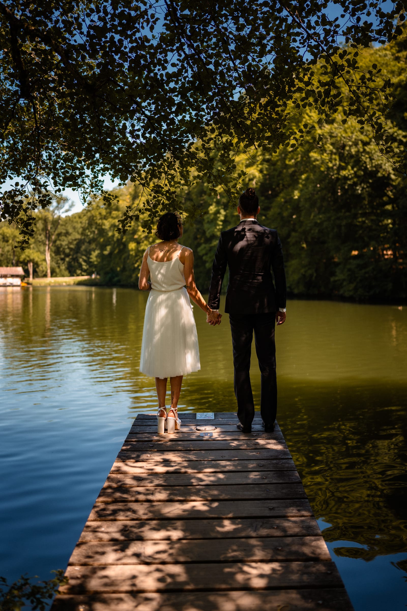 Hochzeitspaar an den Drei Weieren über St. Gallen