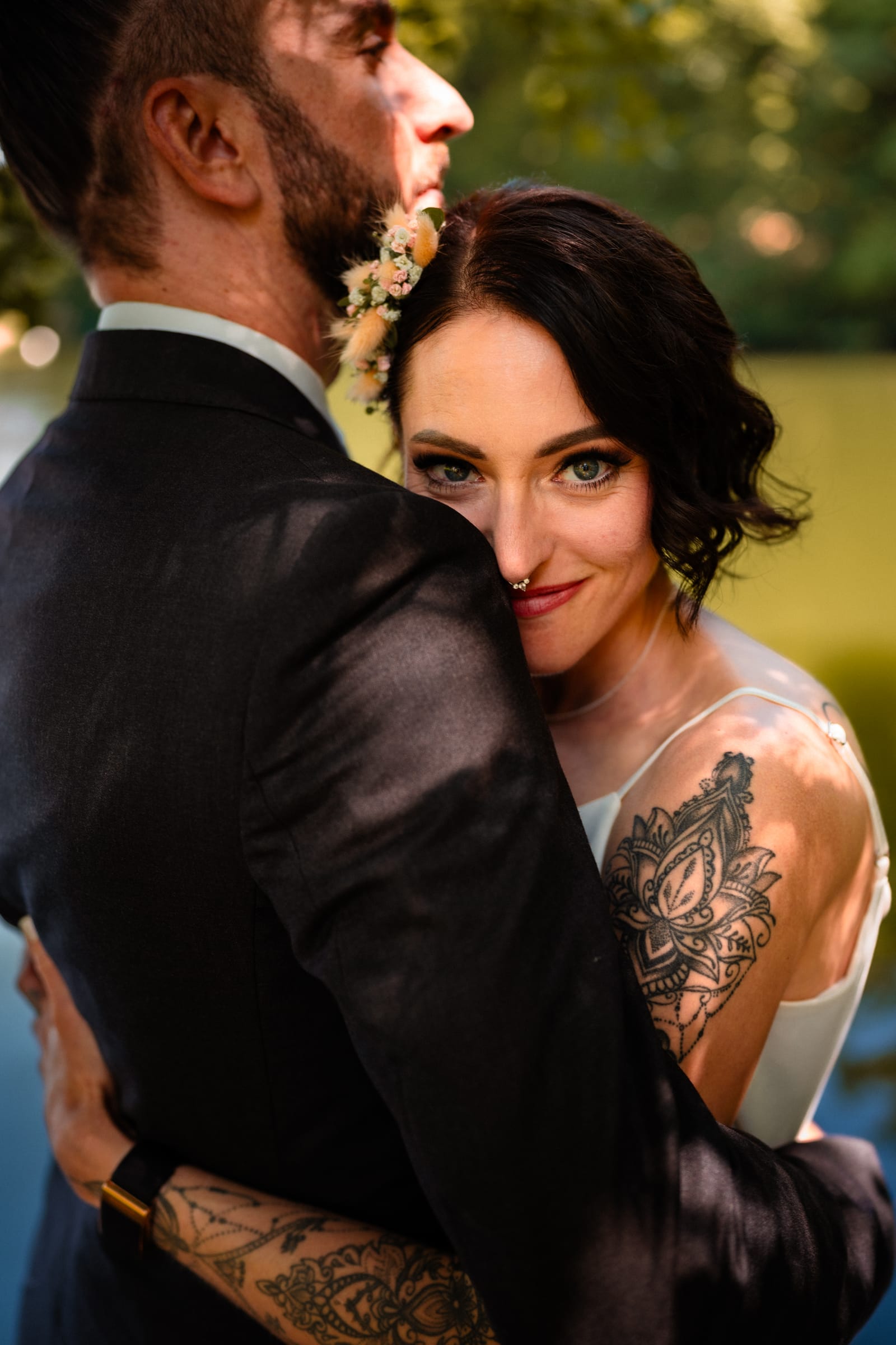 Hochzeitspaar an den Drei Weieren über St. Gallen