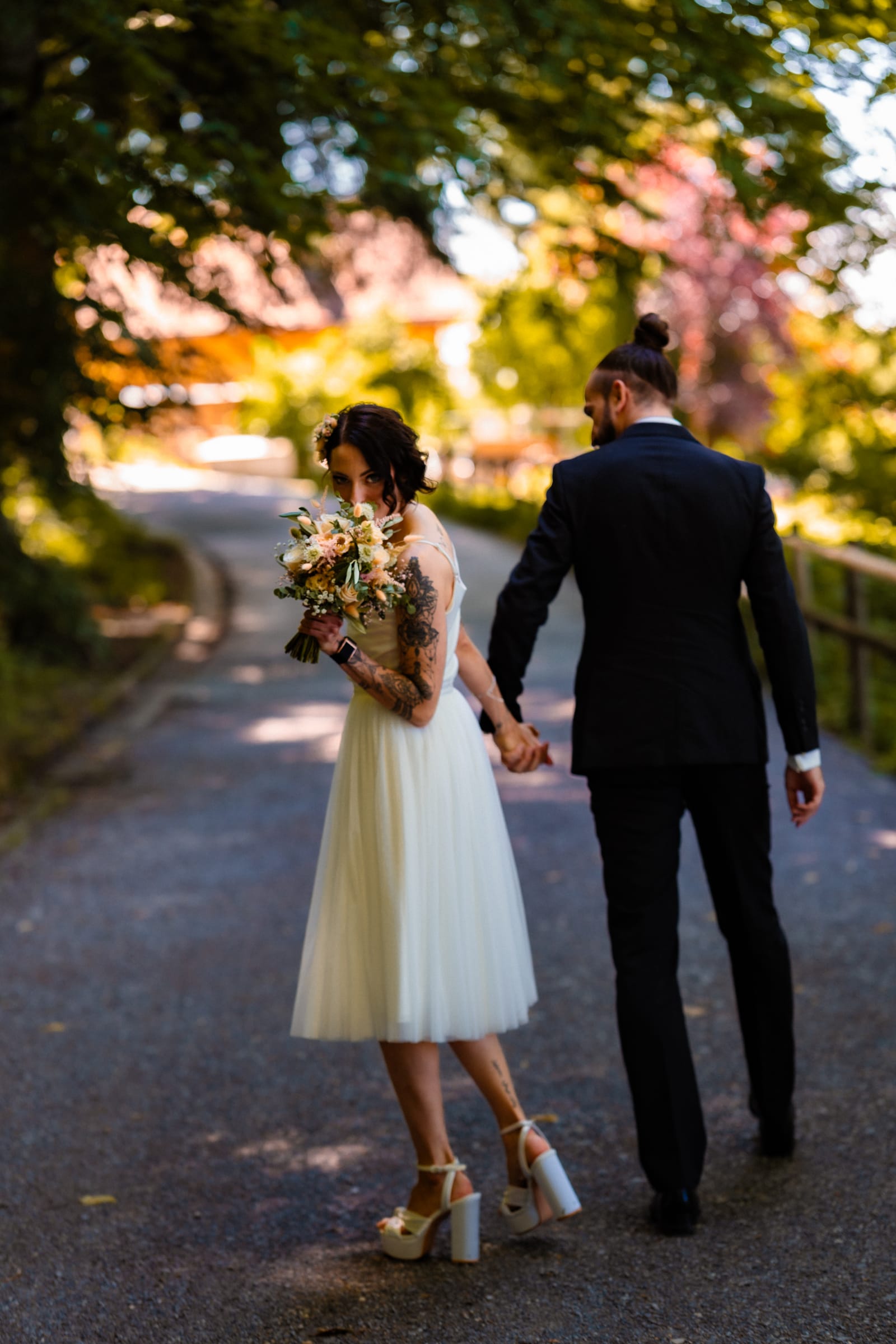 Hochzeitspaar an den Drei Weieren über St. Gallen