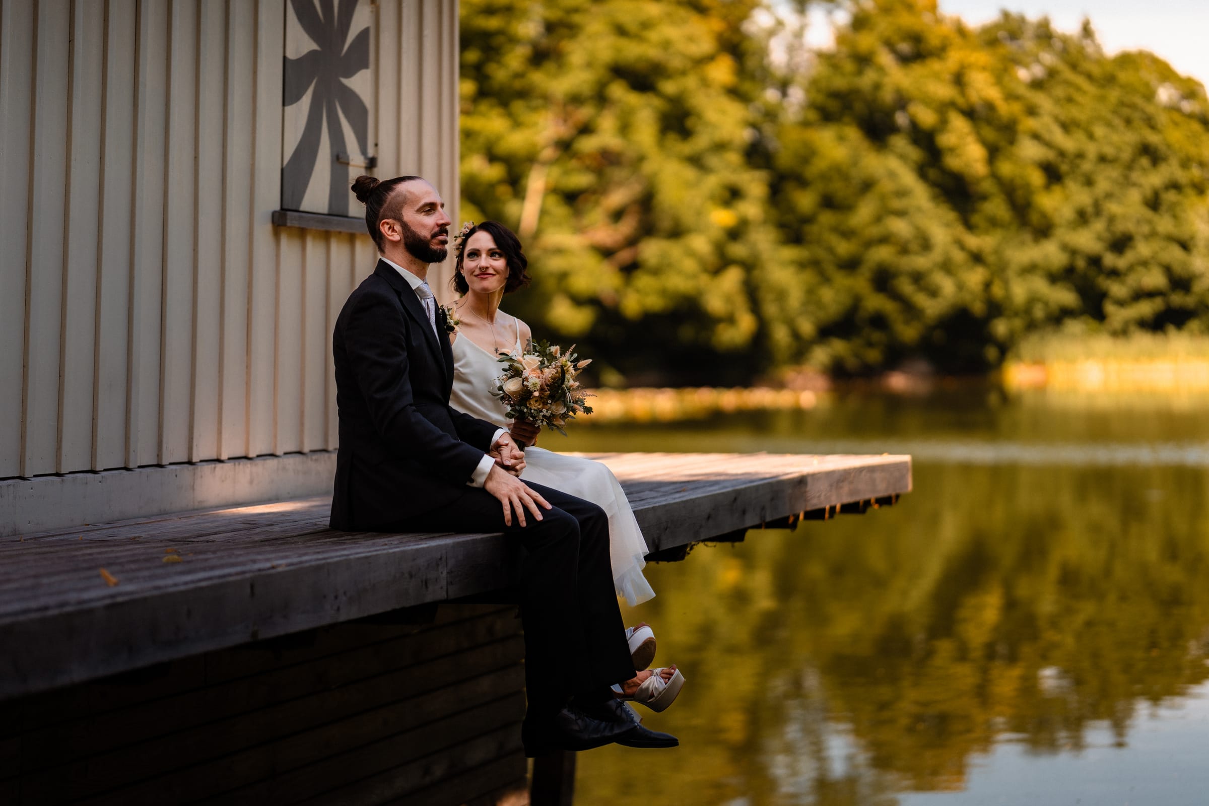 Hochzeitspaar an den Drei Weieren über St. Gallen