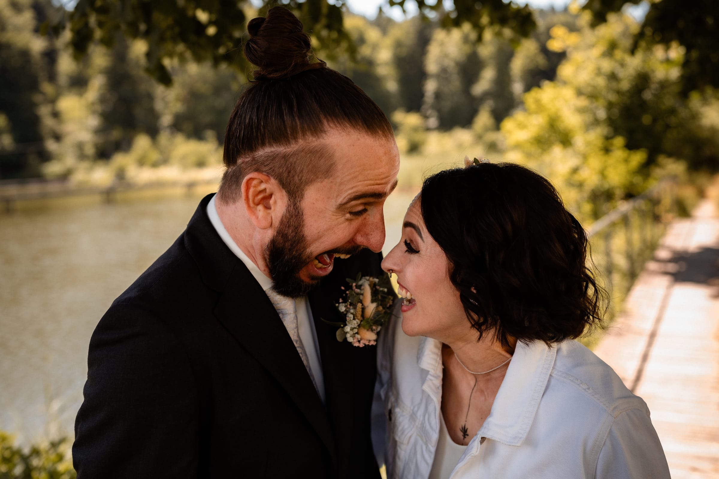 First Look am Wenigerweiher – Hochzeit in St. Gallen
