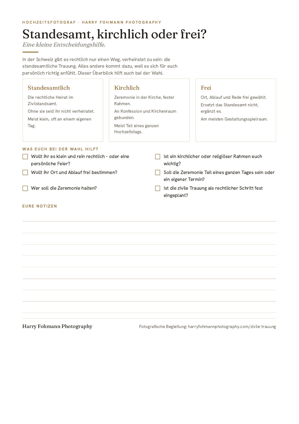 Vorschau der Entscheidungshilfe zu den Trauungsarten als PDF